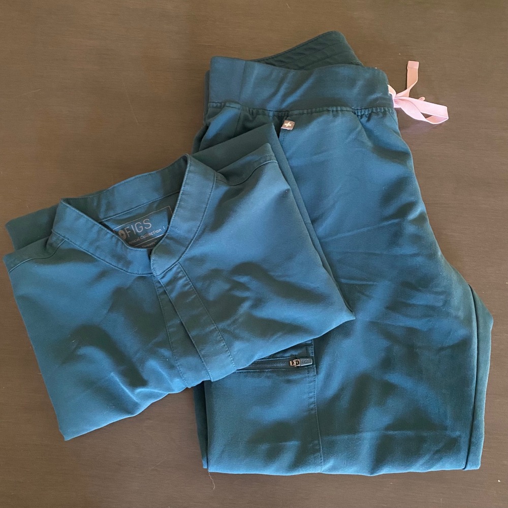 Figs Scrub Set Caribbean Blue Rafaela Top Zamora Joggers Petite Medium